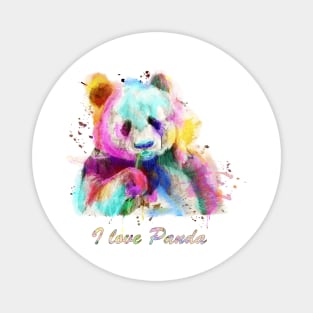 panda Watercolor rainbow portrait Magnet